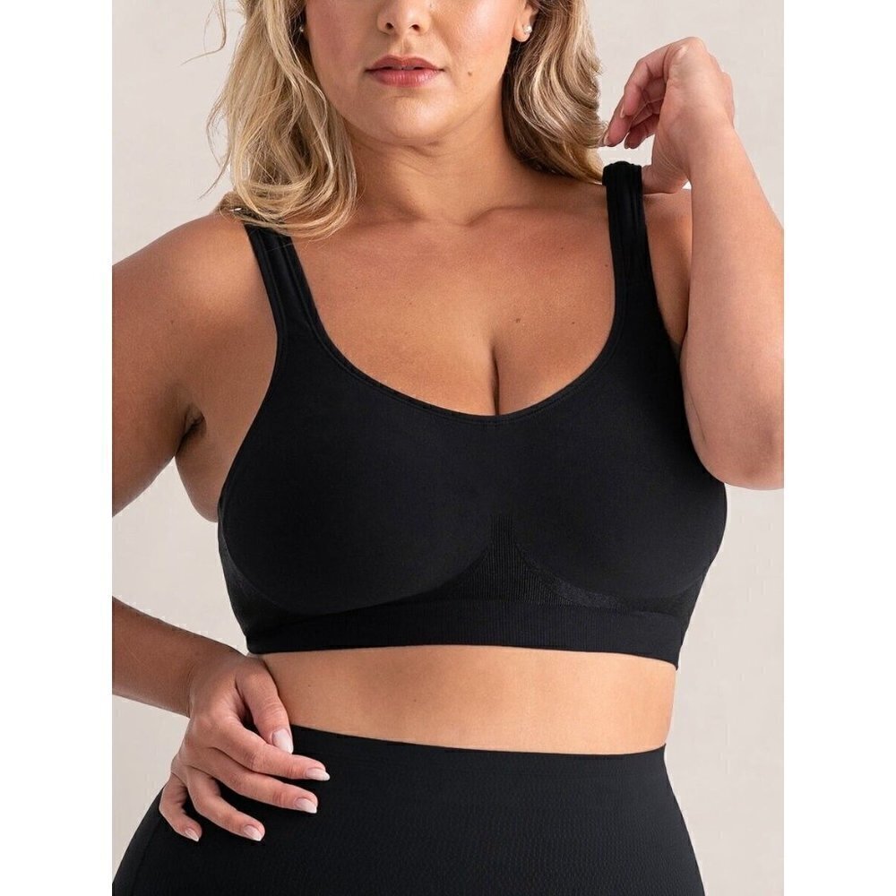 Truekind Black Daily Comfort Wireless Shaper Bra Sz S Breathable Comfort Strap